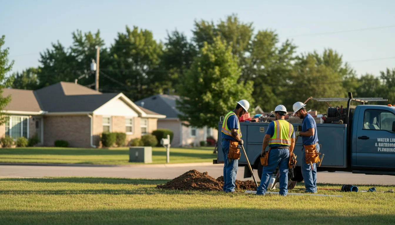 Residential water line and bathroom plumbing service in Lone Wolf, OK